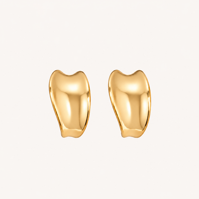 Sculpted gold hoop earrings for women