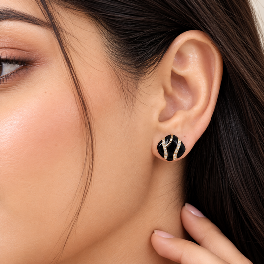 Statement studs with sparkling crystal accent