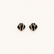 Black crystal stud earrings for women