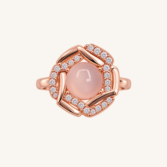 Rose Quartz Ribbon Halo