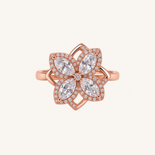 Rose Gold Marquise Floral Cluster
