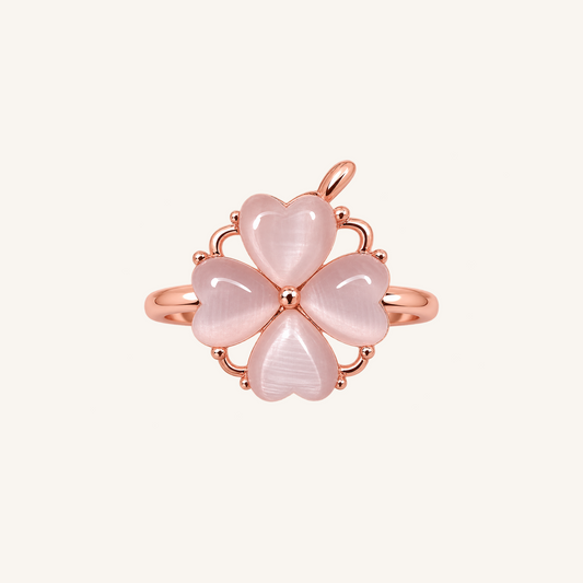 Rose Gold Four-Leaf Clover Heart