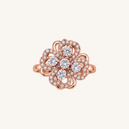 Rose Gold Quad-Cluster Solitaire