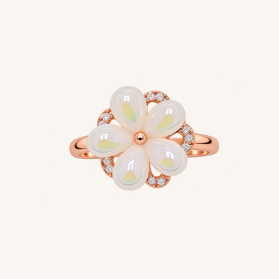 Rose Gold White Petal Floral