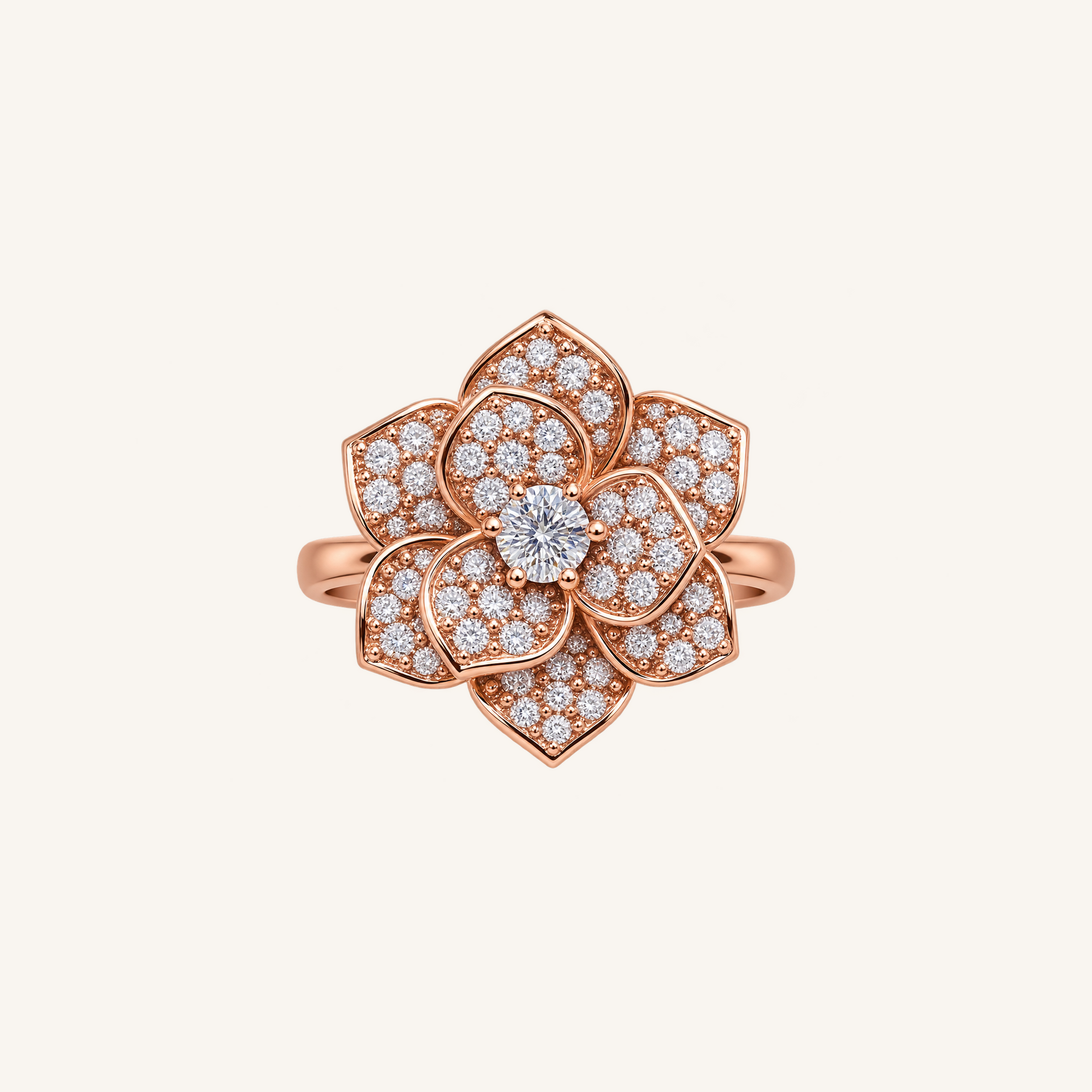 Rose Gold Layered Pavé Bloom