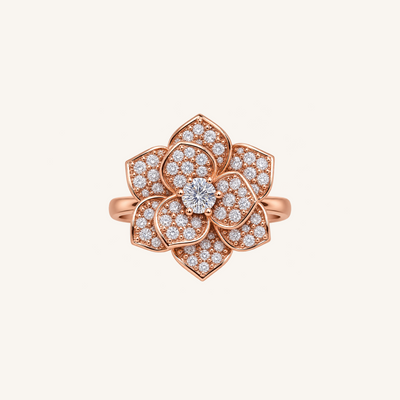 Rose Gold Layered Pavé Bloom