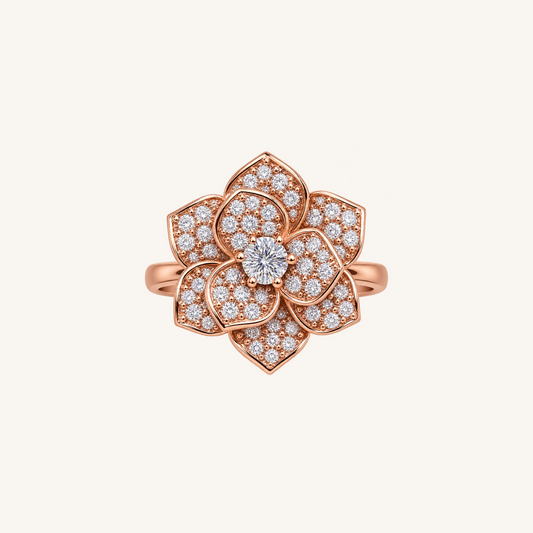 Rose Gold Layered Pavé Bloom