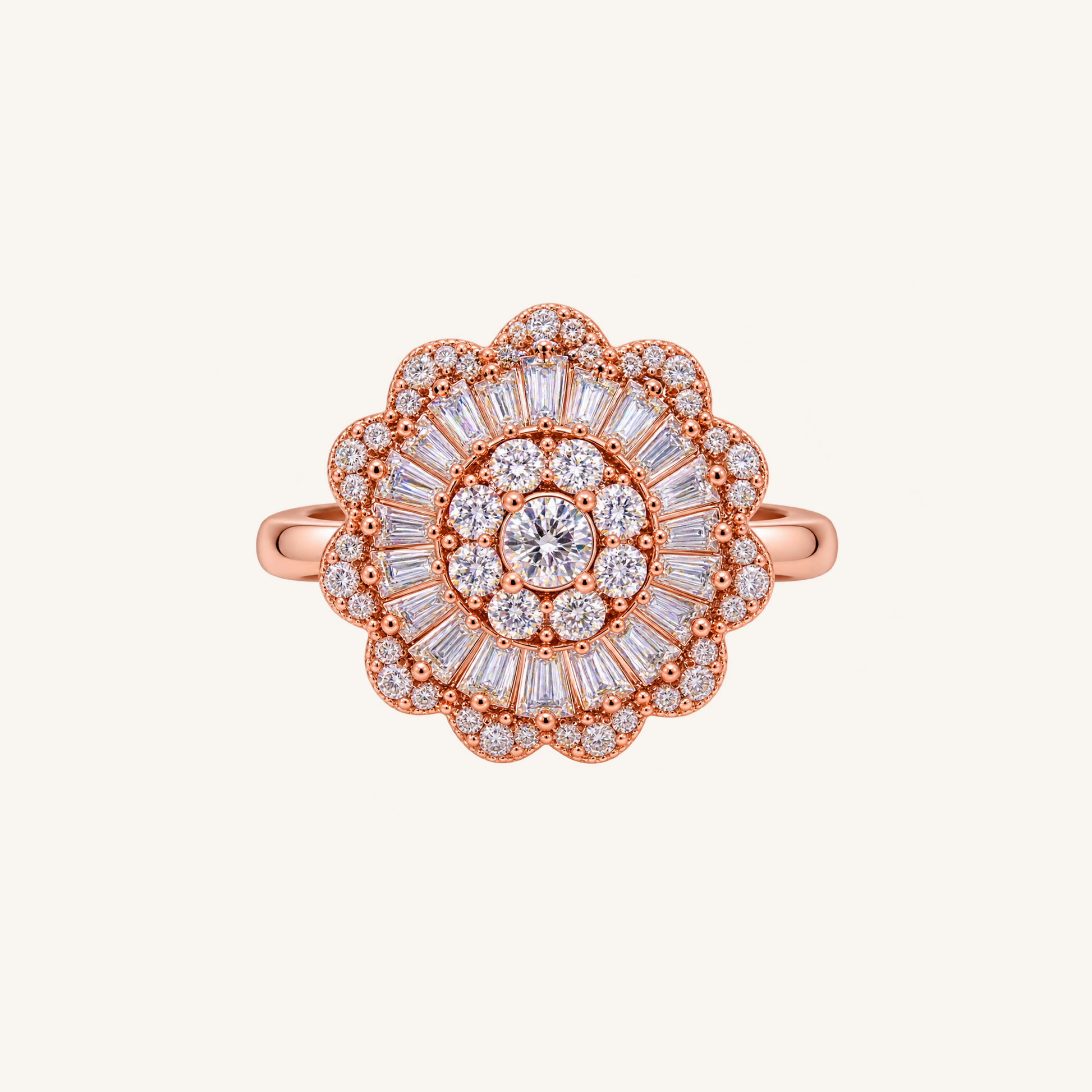 Rose Gold Mosaic Sunburst Cluster