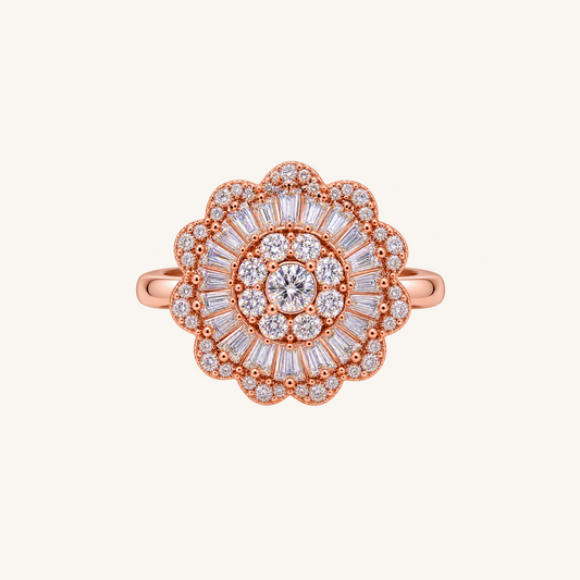 Rose Gold Mosaic Sunburst Cluster