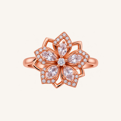 Rose Gold Marquise Petal Floral