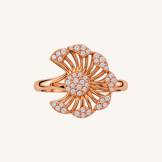 Rose Gold Fan Floral Statement