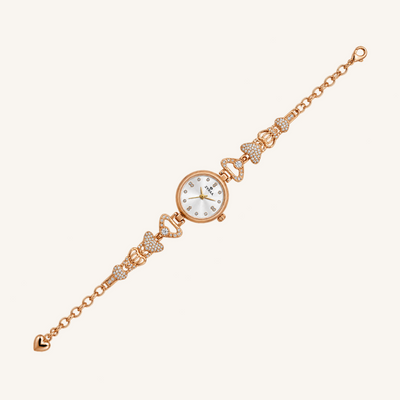 Rose Gold Heart-Link Crystal