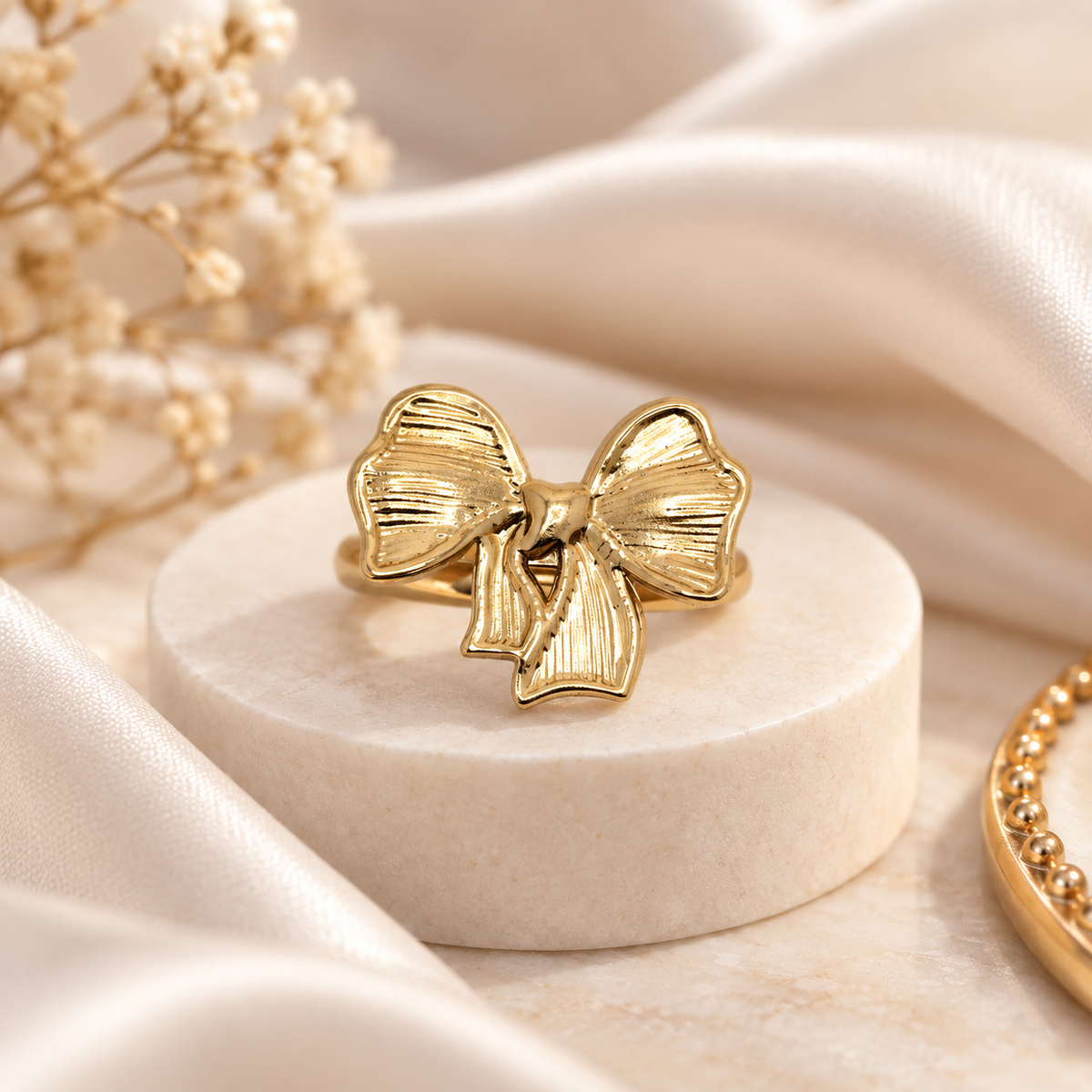 Golden Bow Statement Ring