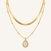Gold-Tone Crystal Drop Necklace