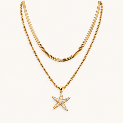 Gold-Tone Crystal Starfish Necklace